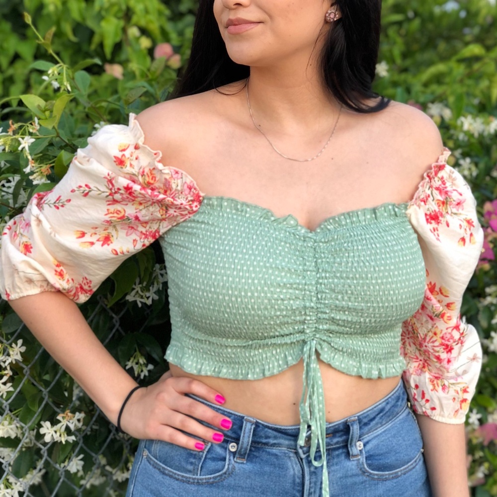 Off the shoulder floral top